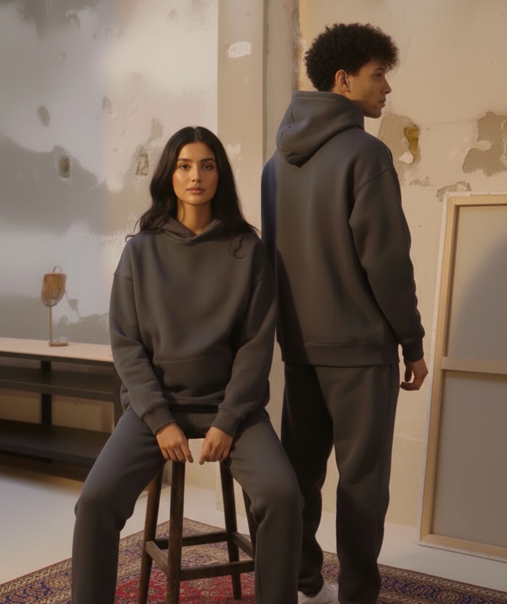 24/7 Grey Hoodie & Sweatpant Co-ord Set - Image 3