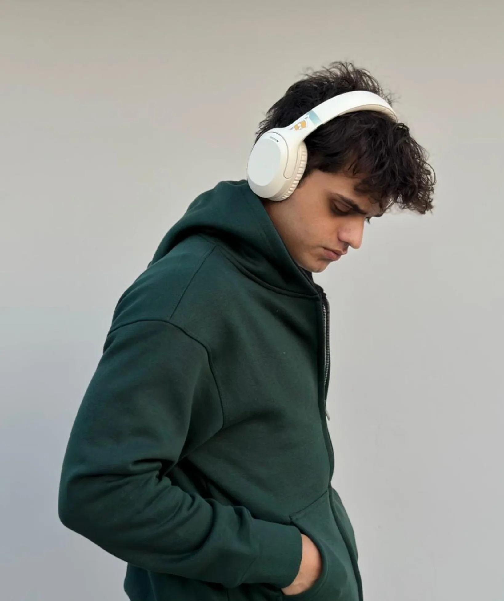 Bottle Green Heavweight Zipper Oversized Hoodie - Image 3