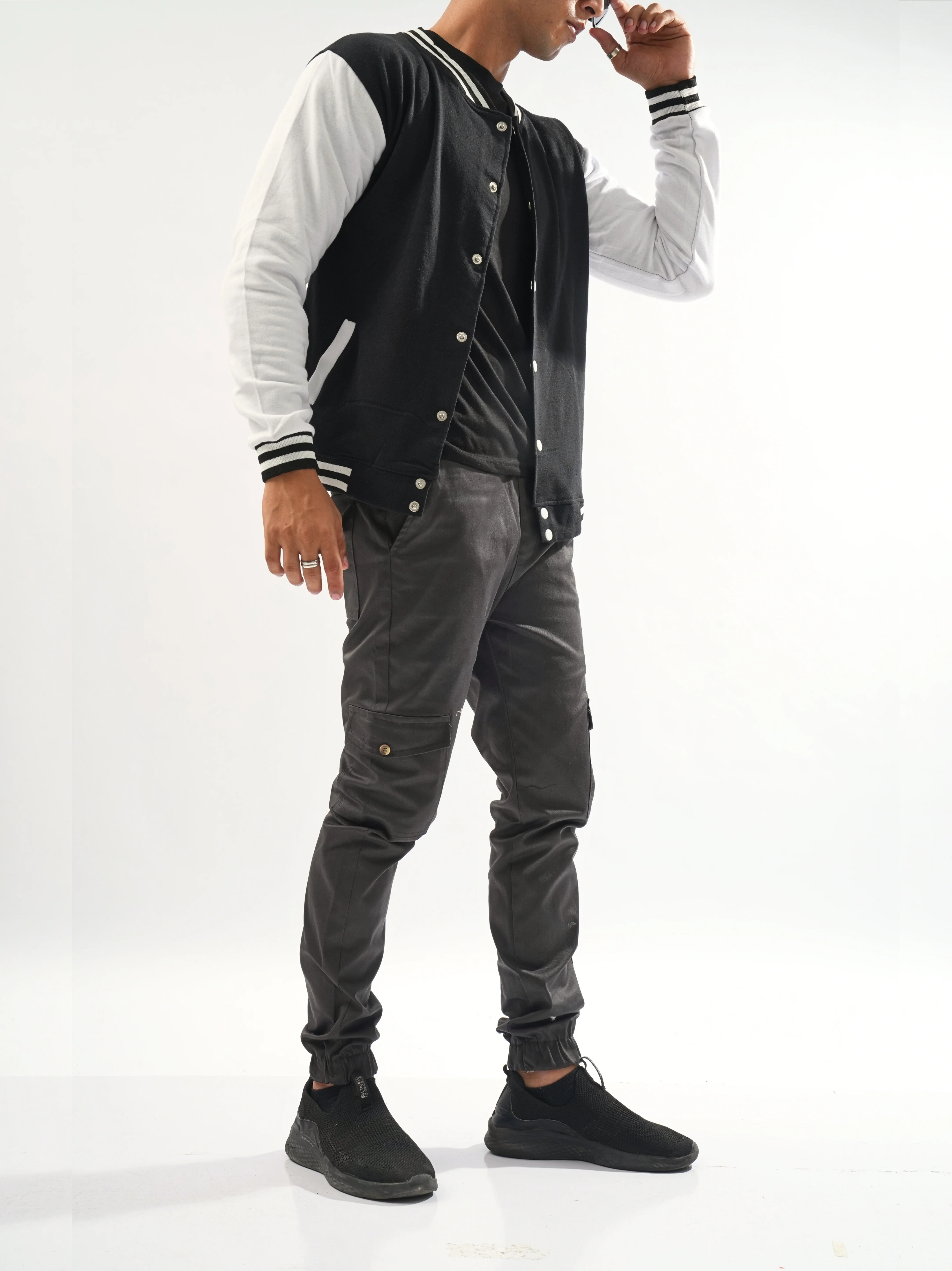 Fitted Grey Cargo Pants - Image 3