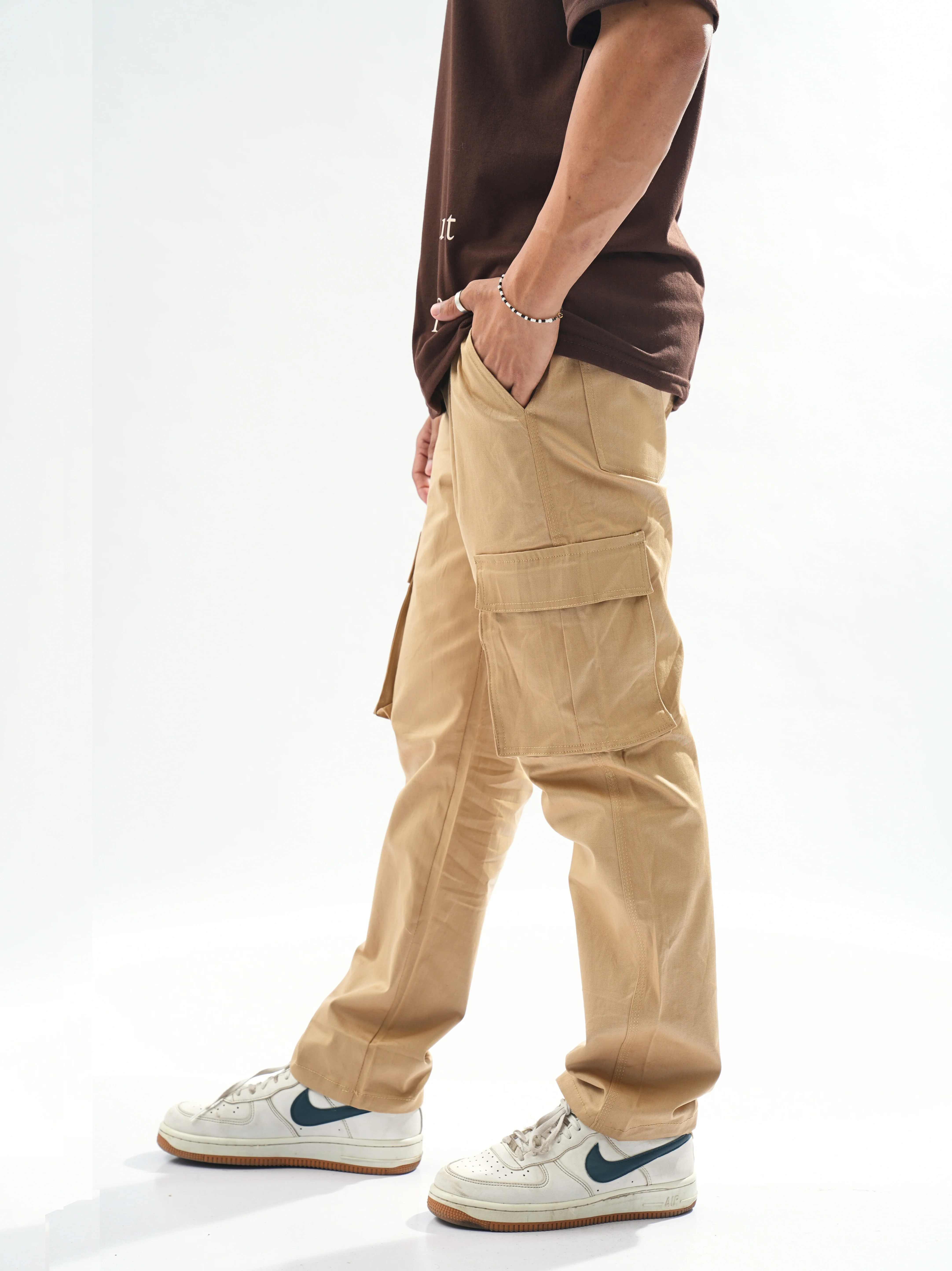 Loose-fit Khaki Cargo Pants - Image 4